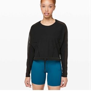 Lululemon long sleeve cinching mesh paneled